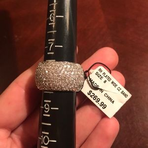 RH Plated Wide CZ Band size 8 ring